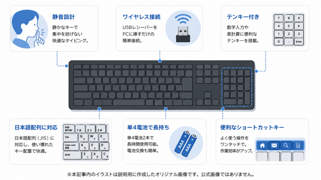 logicool k295の仕様をわかりやすくまとめた図解
